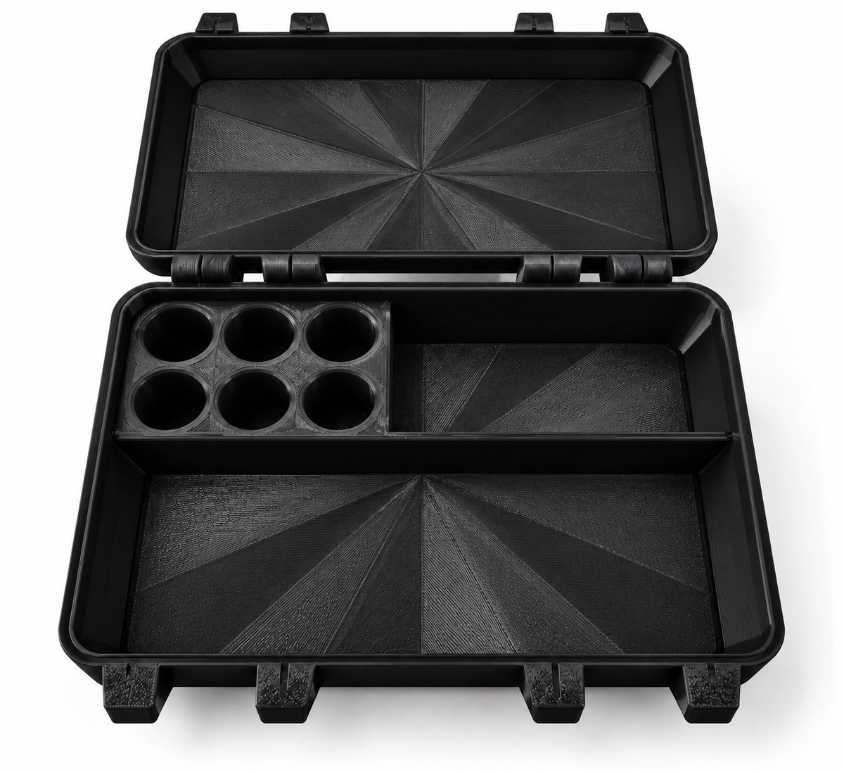 3D Printed Peptide Storage Box | Black 6-Vial Organizer