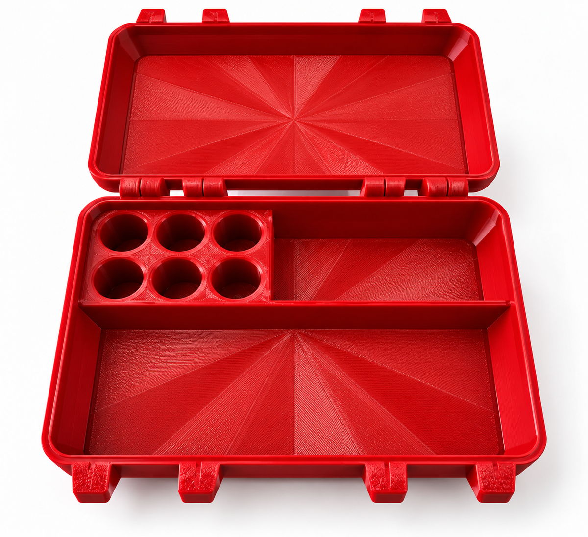 3D Printed Peptide Storage Box | Red 6-Vial Organizer