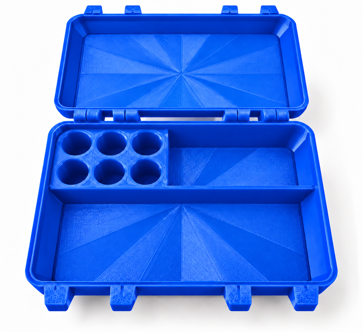3D Printed Peptide Storage Box | Blue 6-Vial Organizer