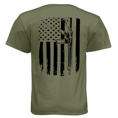 Second Amendment gun rights patriotic t-shirt for firearm enthusiasts | One Pull Kill Shot brand